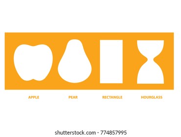 Female body types shapes set. Vector