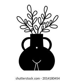 Female Body Vase design element. Vector illustration.