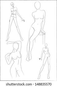 Female body vector sketch