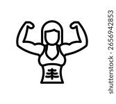 Female bodybuilder Vector Icon which can easily modify or edit
