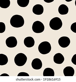 Female Boho abstract circles seamless pattern in a minimal mid century modern style. Celestial Vector  design Template with organic grunge texture. For cosmetics, tattoo, Spa, social media