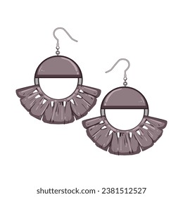 female boho earrings cartoon. young accessories, beautiful style, summer nature female boho earrings sign. isolated symbol vector illustration