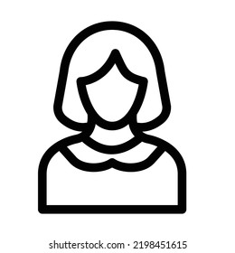 Female Bold Line Vector Icon easily modified

