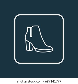 Female Boots Outline Symbol. Premium Quality Isolated Heels Element In Trendy Style.