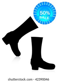 female boots vector illustration