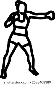 Female Boxer Vector Set: Woman Boxer, Female Fighter, Boxing Athlete, Strong Woman, Sports Illustration, Boxing Silhouette, Fighter Pose, Combat Sports, Boxing Icon, Powerful Female, Training Art