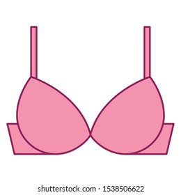 female bra clothes breast cancer icon vector illustration design