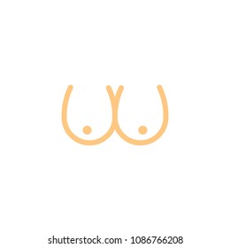 female breast vector icon