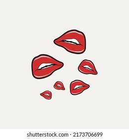 Female bright glossy lips vector image