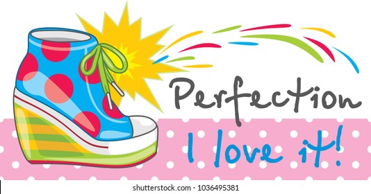 Female bright trendy sneakers. Banner for design. Vector