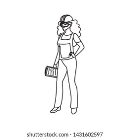 female builder construction avatar character