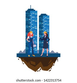 female builder and engineer with building