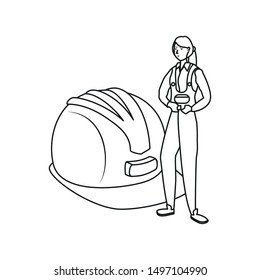 female builder worker avatar character