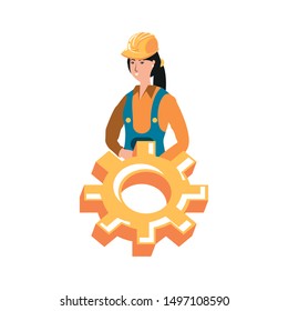 female builder worker avatar character