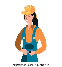 female builder worker avatar character