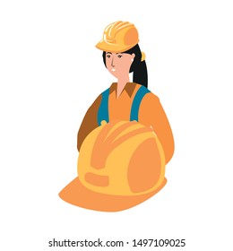 female builder worker avatar character