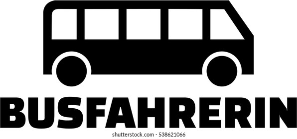 Female bus driver with icon