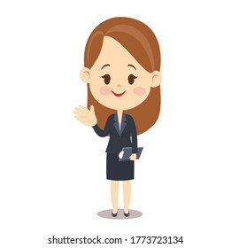 Female Business Cartoon Character Vector