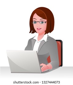 Female Business executive with a laptop