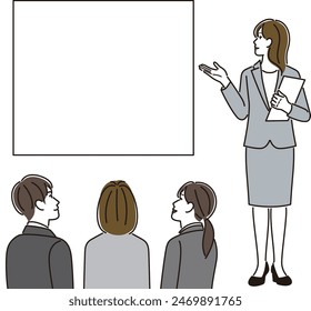 Female business person giving a presentation