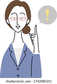 a female business person who makes an "understanding" gesture