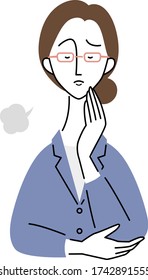 a female business person who sighs