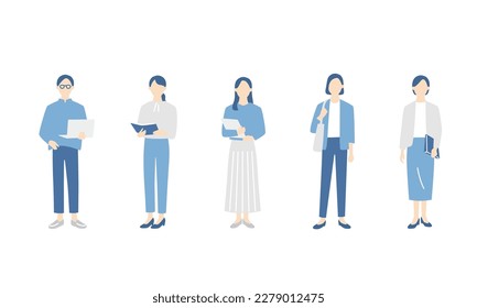Female business team of various occupations