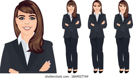 Female Business Woman Arms Crossed Stock Vector (Royalty Free ...