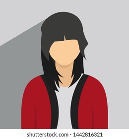 A female business worker - female avatar icon - illustration of a human character vector - flat design isolated in gray background