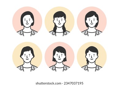 Female businessman avatar icon illustration set