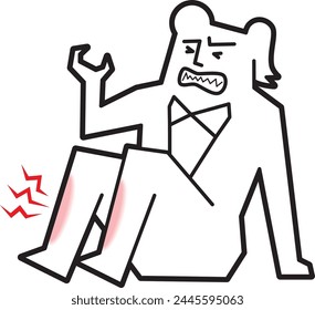 Female businessman with itchy shins