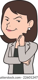 Mujer empresaria con expresión pomposa