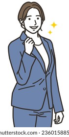 A female businessperson doing a fist pump
