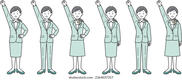 A female businesswoman doing a fist pump