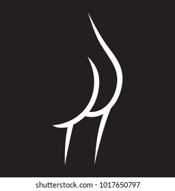 Female butt or ass line art