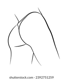 female butt simple drawing sketch