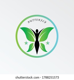 female butterfly in the middle of the green circle