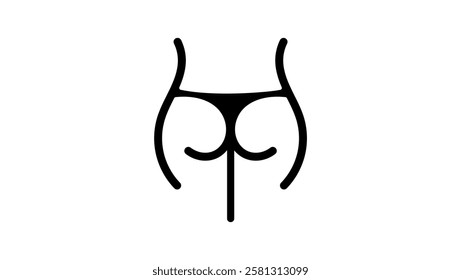 Female buttocks , black isolates silhouette