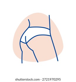 Vector de diseño de letrero de contorno de icono de forma de cuerpo de glúteos femeninos