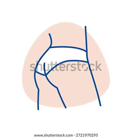 Female buttocks body shape icon outline sign design vector
