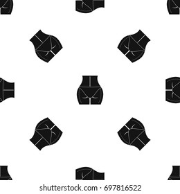 Female buttocks prepared to plastic surgery pattern repeat seamless in black color for any design. Vector geometric illustration