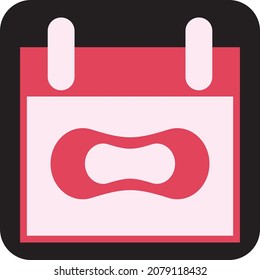 Female calender with pad, illustration, vector, on a white background.