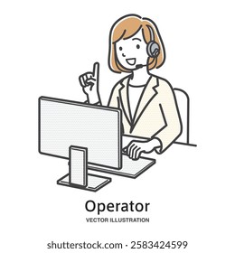 Female call center operator responding to customers