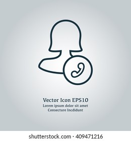 Female call user icon