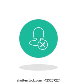 Female cancel user icon