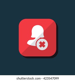 Female cancel user icon