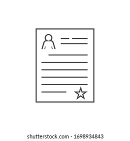 Female candidate profile vector line icon. The US presidential election 2020. American flag colors. Vector illustration.