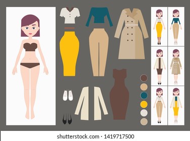 Female Capsule Wardrobe Business Casual Beauty Fashion Stock Image