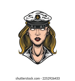 Female captain mascot design vector