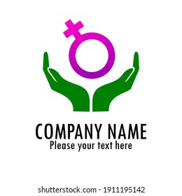 Female care logo template illustration